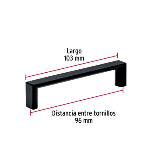 45639 - Jaladera de 96mm, línea Andamio, negro, HERMEX