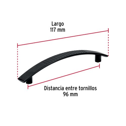 45641 - Jaladera de 96mm, línea Contempo, negro, HERMEX