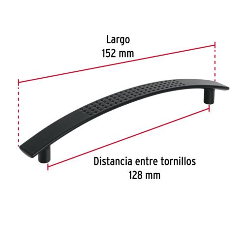 45642 - Jaladera de 128mm, línea Contempo, negro, HERMEX