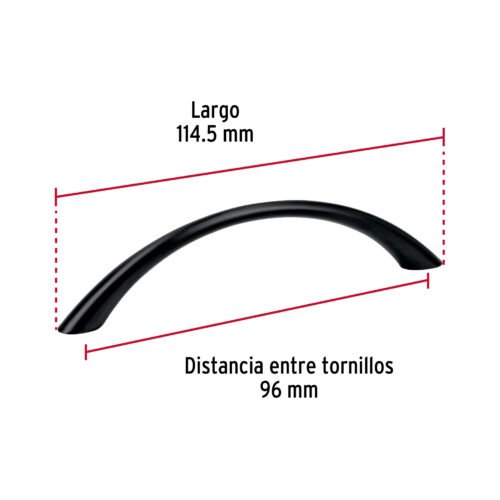 456432 45643 - Jaladera de 96mm, lĂnea Arco, negro, HERMEX