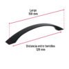 456452 45645 - Jaladera de 128mm, lĂnea Moderna, negro, HERMEX