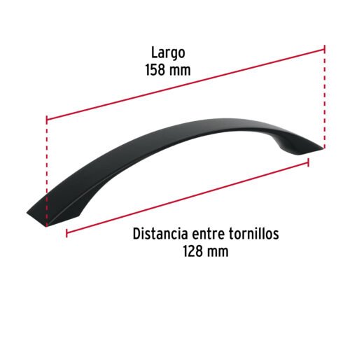 456452 45645 - Jaladera de 128mm, lĂnea Moderna, negro, HERMEX