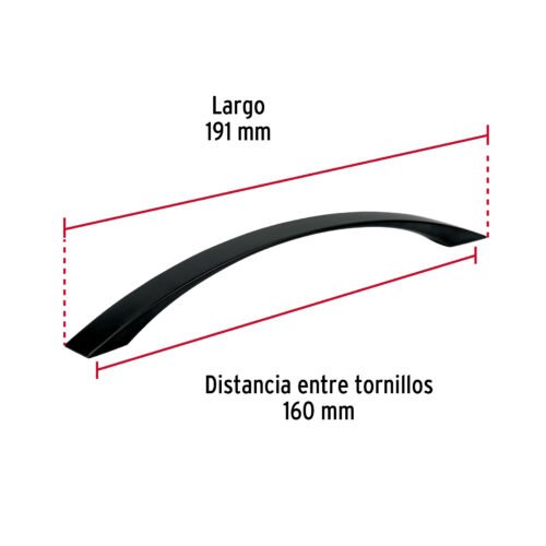 456463 45646 - Jaladera de 160mm, lĂnea Moderna, negro, HERMEX