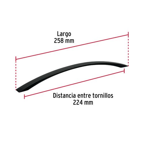456472 45647 - Jaladera de 224mm, lĂnea Moderna, negro, HERMEX