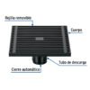 45654 - Resumidero cuadrado 6 x 6", latón, negro, FOSET RIVIERA