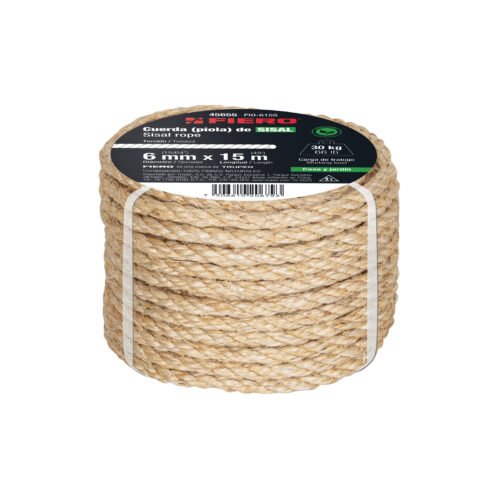 45655 - Piola de Sisal de 6 mm x 15 m natural, FIERO