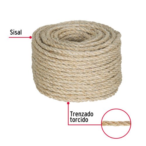 45656 - Piola de Sisal de 6 mm x 30 m natural, FIERO