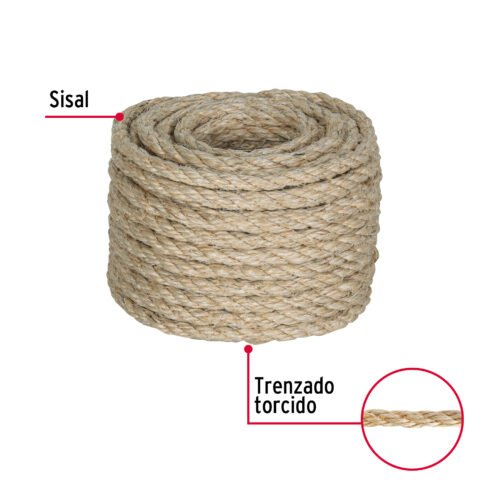 45657 - Piola de Sisal de 8 mm x 15 m natural, FIERO