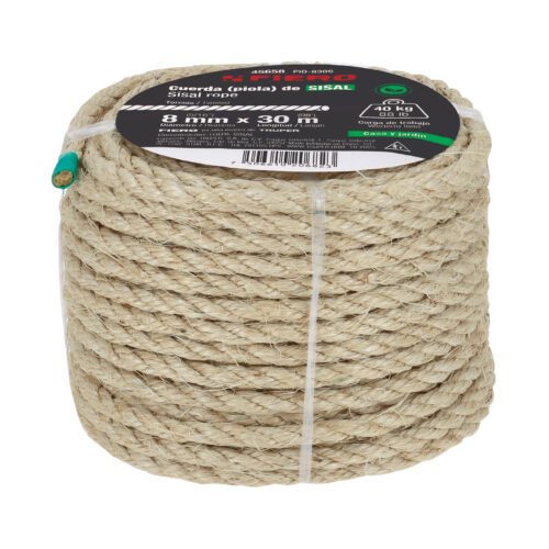45658 - Piola de Sisal de 8 mm x 30 m natural, FIERO