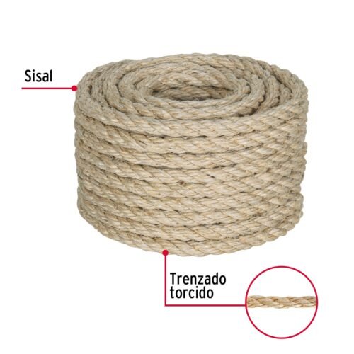45659 - Piola de Sisal de 10 mm x 15 m natural, FIERO