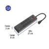 45661 - Multicontacto 8 entradas, 2 USB A  2 USB C, negro, VOLTECK