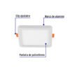 45669 - Luminario LED empotrable ajustable 6 W, cuadrado, luz de día