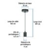45672 - Socket colgante metálico, negro, VOLTECK