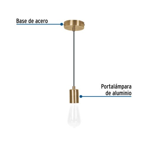 456731 45673 - Socket colgante metálico, hierro antiguo, VOLTECK