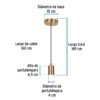 456732 45673 - Socket colgante metálico, hierro antiguo, VOLTECK