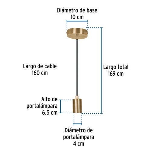 456732 45673 - Socket colgante metálico, hierro antiguo, VOLTECK