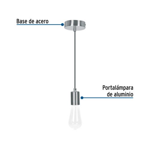 456741 45674 - Socket colgante metálico, satín, VOLTECK
