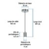 456742 45674 - Socket colgante metálico, satín, VOLTECK