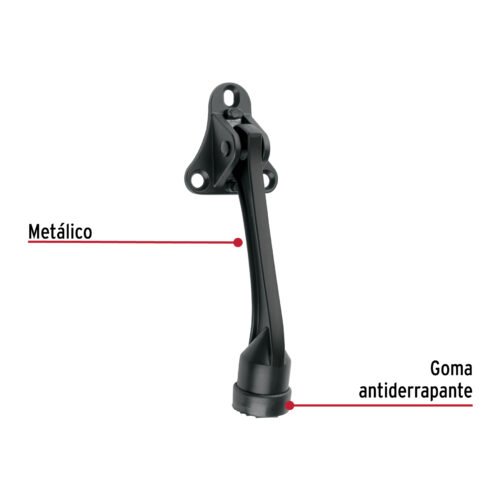 45679 - Fijapuerta metálico, acabado negro, HERMEX