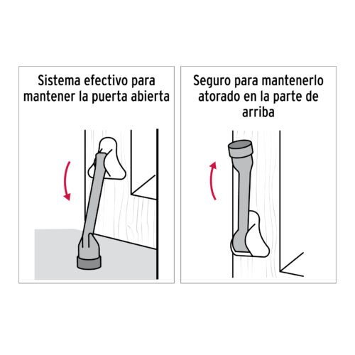 45679 - Fijapuerta metálico, acabado negro, HERMEX
