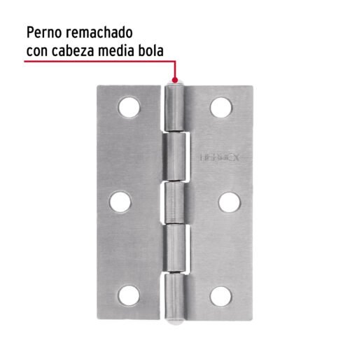 45684 - Bolsa con 2 bisagras rectangulares 2-1/2", acero pulido