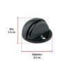 456912 45691 - Tope metálico para puerta, media luna, negro, HERMEX