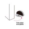 456913 45691 - Tope metálico para puerta, media luna, negro, HERMEX