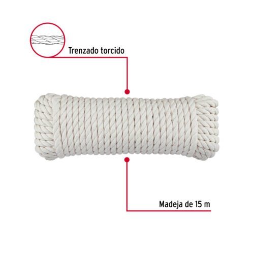 45696 - Piola de Algodón de 10 mm x 15 m natural, FIERO