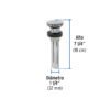 45698 - Contra p/lavabo, 1-1/4", sin rebosadero, hongo, latón, cromo