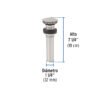 45699 - Contra p/lavabo, 1-1/4", sin rebosadero, hongo, latón, satín
