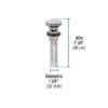 457012 45701 - Contra p/lavabo, 1-1/4", con rebosadero, hongo, latón, cromo