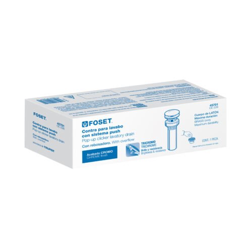457013 45701 - Contra p/lavabo, 1-1/4", con rebosadero, hongo, latón, cromo