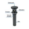 45703 - Contra p/lavabo, 1-1/4", con rebosadero, hongo, latón, negro