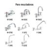 45711 - Juego de manerales de cruceta p/lav-fregadero, cromo, Basic