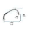 45713 - Cuello largo para mezcladora de lavabo, cromo, Basic