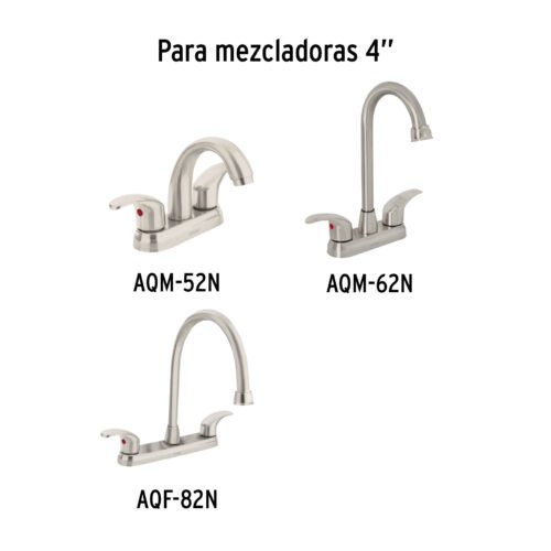 45715 - Juego de manerales tipo palanca p/lav-fregadero, satín,Aqua