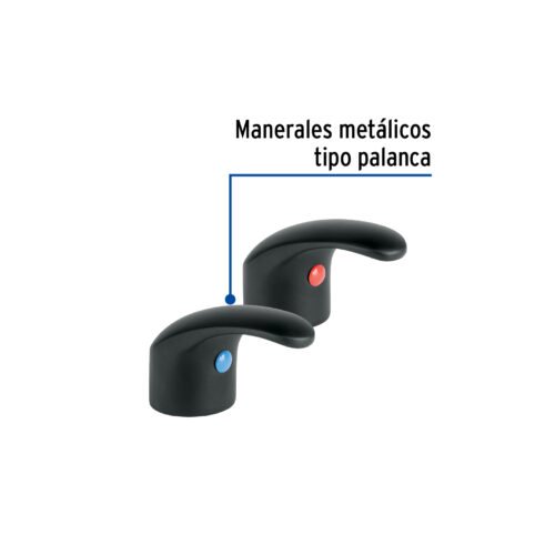 45716 - Juego manerales de palanca p/lav-fregadero,negro mate,Aqua