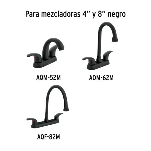 45716 - Juego manerales de palanca p/lav-fregadero,negro mate,Aqua