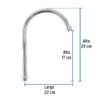 45718 - Cuello alto/curvo para mezcladora de fregadero, cromo, Basic