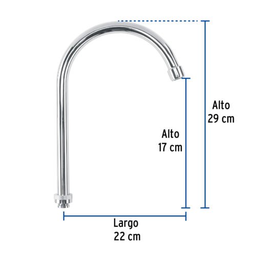 45718 - Cuello alto/curvo para mezcladora de fregadero, cromo, Basic
