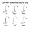 45718 - Cuello alto/curvo para mezcladora de fregadero, cromo, Basic