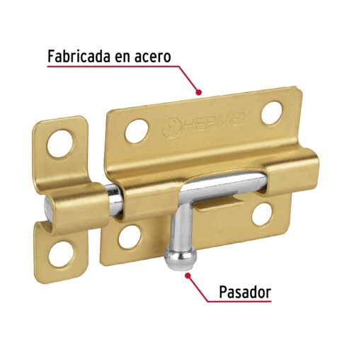 45722 - Pasador de barril de acero latón 3", HERMEX
