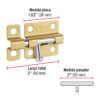 45723 - Pasador de barril de acero latón 2", HERMEX