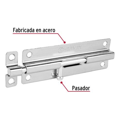 45729 - Pasador de barril de acero cromo 6", HERMEX