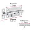 45731 - Pasador de barril de acero cromo 4", HERMEX