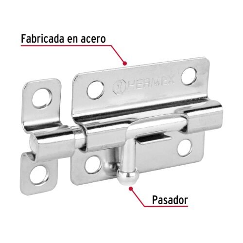 457321 45732 - Pasador de barril de acero cromo 3", HERMEX