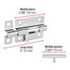457322 45732 - Pasador de barril de acero cromo 3", HERMEX