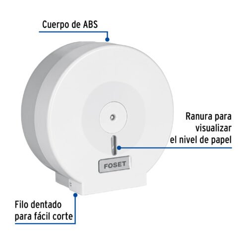 457381 45738 - Portarollo junior de ABS, blanco, Foset Basic