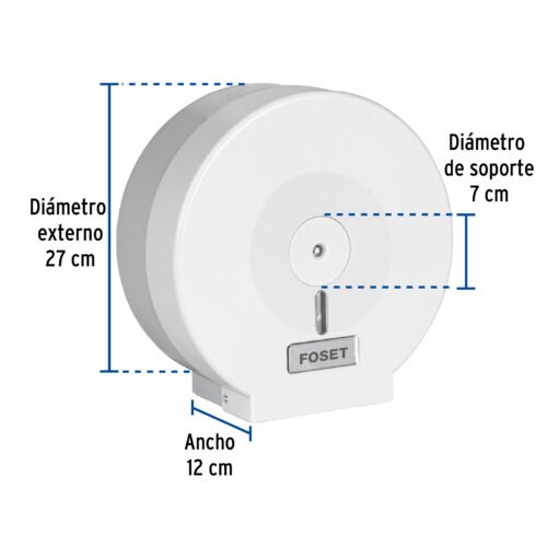 457382 45738 - Portarollo junior de ABS, blanco, Foset Basic