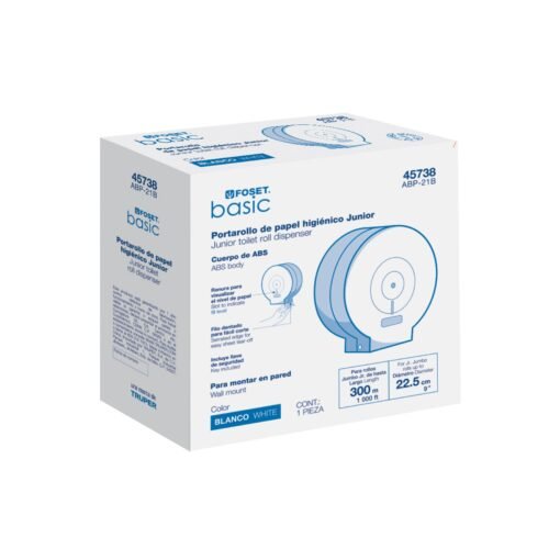 457383 45738 - Portarollo junior de ABS, blanco, Foset Basic